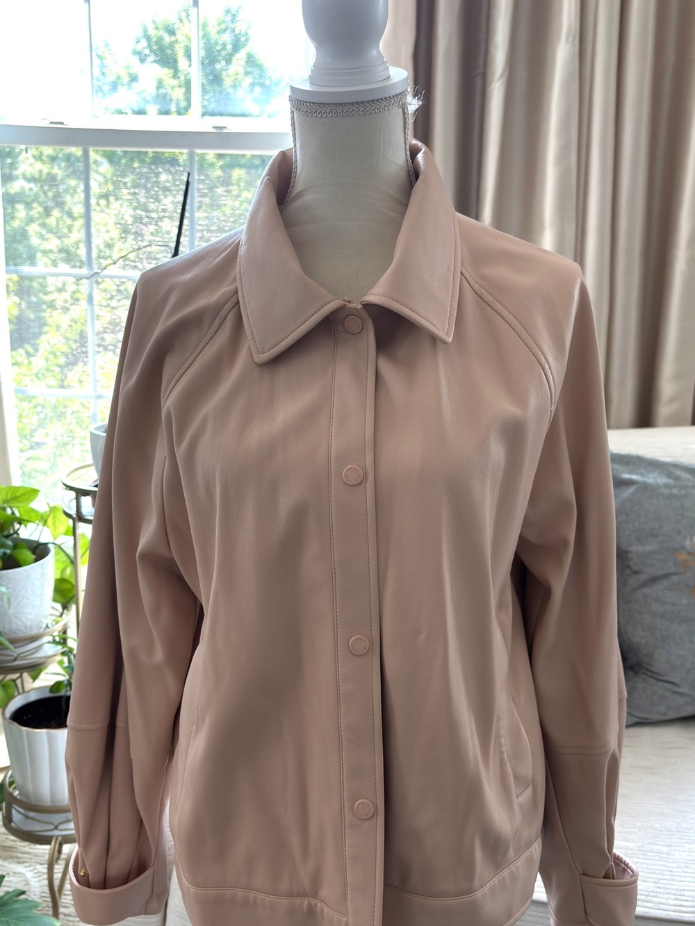 Marc New York Blush Button-Front Bomber Jacket